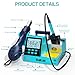 BK602S 2 in1 Soldering Iron Hot Air Rework Station,Digital Soldering Welding Iron Kit for Electronic DIY Circuit Work, Rapid Heat up Solder Station,Auto Sleep,ºC/ºF Conversion