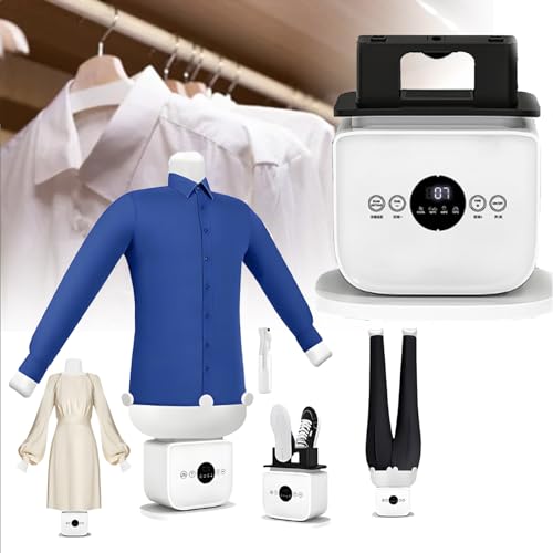 ZyKnaurral Maniquí de Planchado y Secado Automático Magic Pressing para Camisas, Plancha A Vapor, 1400W, hasta 70ºC, Planchado, Blanco,Tallas S a XXL, Temporizador de 1 Hora B