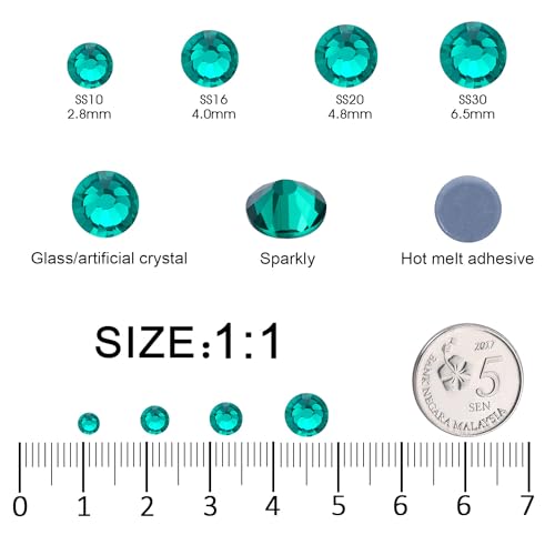 Image of Hotfix Rhinestones Bulk, 14400PCS Blue Zircon Hot Fix Rhinestones for Clothes DIY Decoration Crafts, Blue Zircon, SS20, 4.6-4.8mm
