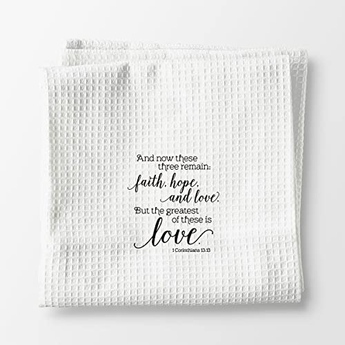 Christian Inspirational Kitchen Towels Dish Towels Hand Towels Bath Towels,And Now These Three Remain Bible Verse Towels For Kitchen Bathroom,Christian Gifts For Corinthian Women Teens Girls Mom Men #TOP5