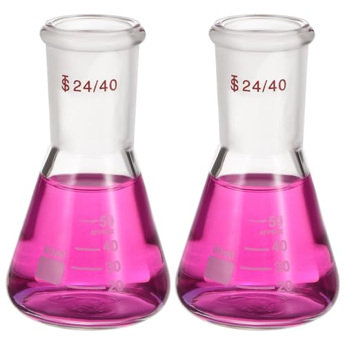 Fiole conique 24/40 en verre borosilicaté PATIKIL 50ml pour laboratoire