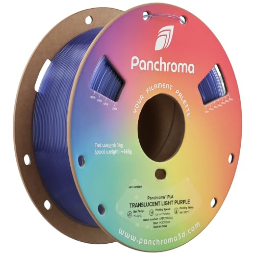 Image of Polymaker Panchroma Translucent PLA Filament 1.75mm, 1kg, Light Purple | Neatly Wound, Semi Transparent PLA, Easy Print & Smooth Feeding, Compatible with Bambu Lab & Most 3D Printers