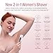 Lady Shavers for Women 2-in-1, Painless Electric Razor Shaver IPX7 Waterproof Bikini Trimmer Wet & Dry Use, Cordless Body Hair Remover with LED Digital Screen for Underarm Leg Body Arm Face Skin