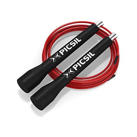 PICSIL High Speed Jump Rope, 360 Degree Spin, Double Bearing System, Made of ABS, Home Workout, Boxing, Fitness & Conditioning, Adaptable for Men, Women and Children Cover
