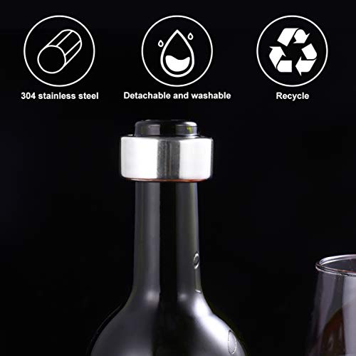 Foto von Cabilock 4pcs Tropfring Edelstahl Weinring Wiederverwendbar Weinflasche Flaschen Auslaufsicher Weinausgießer Zubehör Weinzubehör Bar Restaurant Zuhause Weihnachten Festival