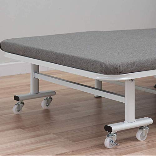 Lit simple pliable de bureau gris en lin épais et toile de jute robuste - 5