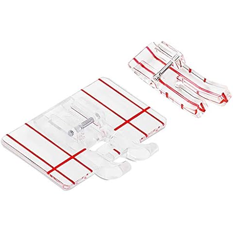 VANICE 2 Pcs Border Guide Presser Foot,1/4 Inch Clear View Quilting Parallel Guide Stitch Presser Foot - Fit for Singer, Brother, Babylock, Household Low Shank Sewing Machine Cover