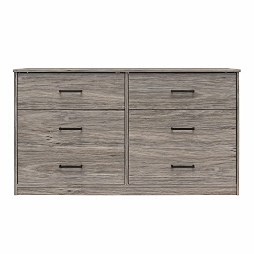 Ameriwood Home Edgewater Dresser, 6 Drawer, Grey Oak Beachfront Decor