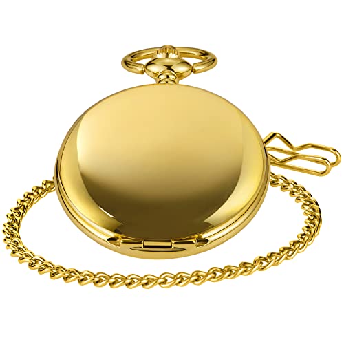 SwitchMe Classic Quartz Pocket Watch for Men,Roman Numeral Dial Non-Mechanical Movement Pocket Watch with Chain