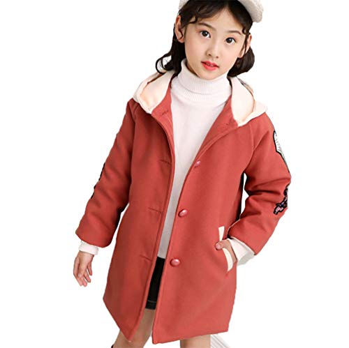 Zengyuan Manteau en Laine pour Petite Fille Automne et Hiver Manteau épais pour Fille 3 à 14 Ans - - Taille Unique Cover