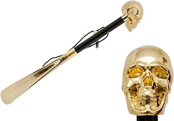 Pasotti Ombrelli Gold Skull Shoehorn