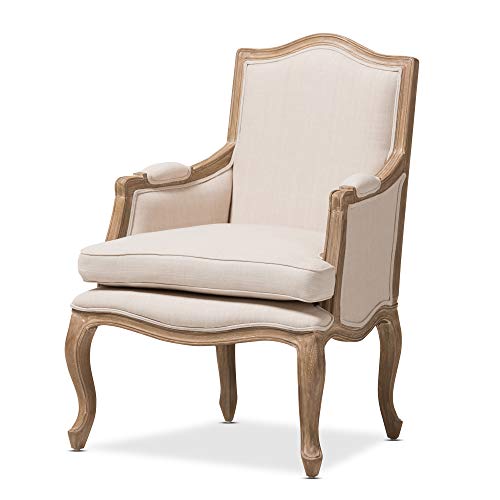 Baxton Studio Nivernais Armchair Large Brown