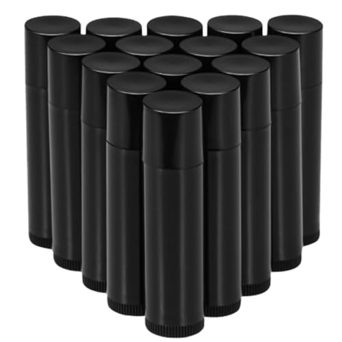 HAPINARY 30 Piezas contenedor de almacenamiento embalaje Kit de brillo de labios casero tubos de cartón etiquetas de tubo equipo tubos de almacenamiento tubos de pomada para labios Black