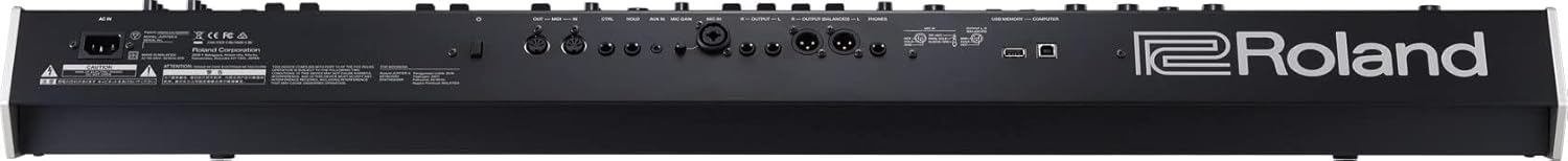 Rear panel of Roland Jupiter-X showing various input and output ports