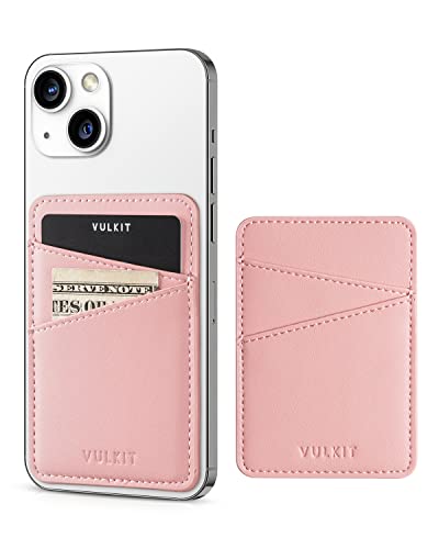VULKIT Phone Card Holder Minimalist Leather Adhesive Pocket RFID Blocking Credit Card Sleeves Sticker for Back of Smartphone()