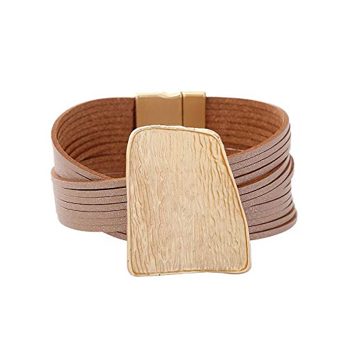 Bracelet en cuir pour femmes, un bijou artisanal marron pour offrir un cadeau personnalisé