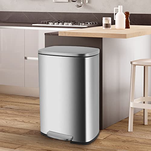 Caneca de basura rectangular acero inoxidable 50L