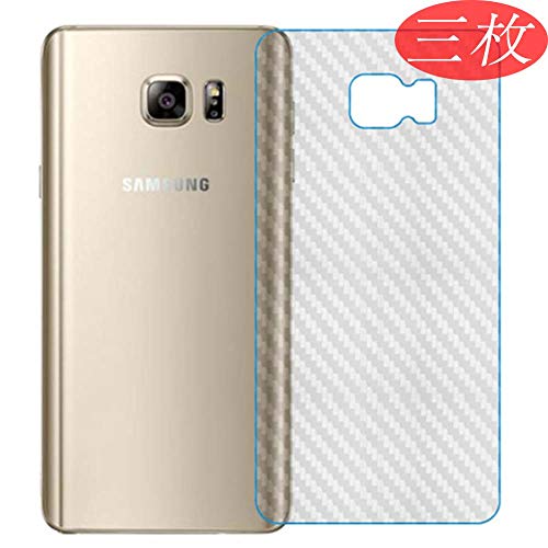 VacFun Lot de 3 Translucide Fibre de Carbone Arrière Protection d'écran pour Samsung Galaxy Note 5 note5, Back Film Protecteur Anti Fingerprint up to 99% (Non vitre Verre trempé)