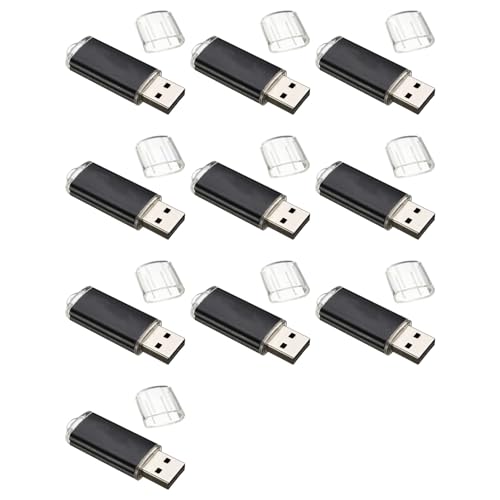 Janasiba 10 unidades USB Flash Pen Drive U para PC TV Color: Negro Capacidad: 1 GB