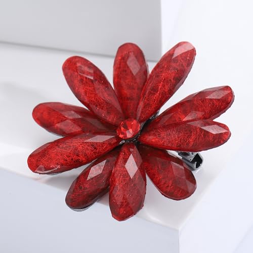Image of Acrylic Flower-Shape Brooch Pin for Women Statement Brooch