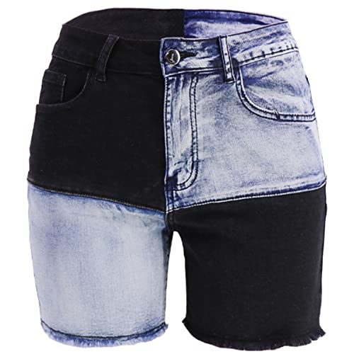 Vanberfia Women Denim Mid Waist Stretchy Patchwork Comfort Shorts (Xl, Dk045) #TOP3
