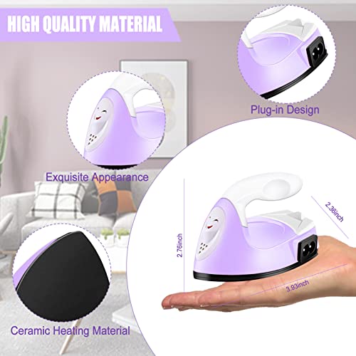 Mini Heat Press Small Iron Portable Heat Press Machine Mini Craft Iron with Charging Base Accessories for DIY T-Shirts, Shoes, Bag and Hats Heat Transfer Vinyl Projects (Light Purple) - Image 3