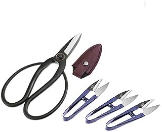 ZELARMAN Bonsai Pruning Scissors Set-Include 7" Black Bonsai Shear and 4" Mini Bonsai