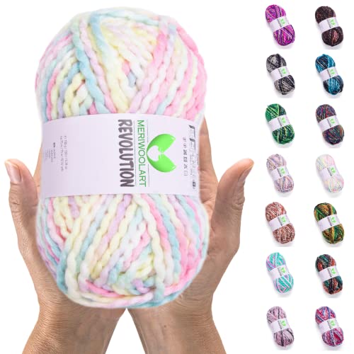 MeriWoolArt Pelote de Laine Mérinos pour Crochet Tricot – Laine à...