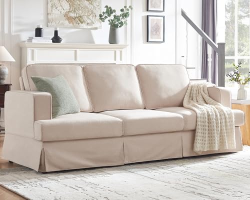 AMERLIFE-Modern-Sofa-89-inch-Slipcovered-Sofa-3-Seater-Sofa-with-Removable-Cover-Extra-Deep-Couch-for-Living-Room-Linen-Beige-Sofa-Couch AMERLIFE Modern Sofa 89 inch Slipcovered Sofa 3 Seater Sofa with Removable Cover Extra Deep Couch for Living Room Linen Beige Sofa Couch