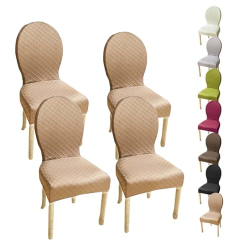 HHONGWYT Housse de Chaise Dossier Rond Lot de 4/6/2 Housse de Chaise en Pieds Bois Salle à Manger Ovale Petit/Grand Housse Protection Chaise, Couverture...