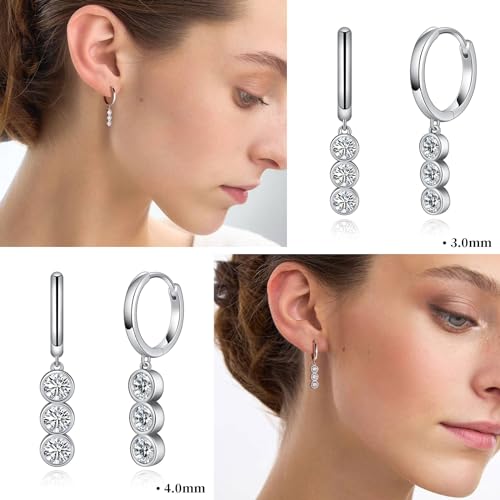 getlove Moissanite Hoop Earrings for Women Moissanite Drop Dangle Earrings Bubbles D Color VVS1 Clarity 18K White Gold Plated 925 Sterling Silver Round Cut4