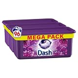 Dash Tout-en-1 Lessive Capsules avec Lenor, 96 Lavages (3 x 32 Pods), Bouquet Mystère, Fraîcheur Exceptionnelle, Nettoyage en Profondeur, Fabriqué en France