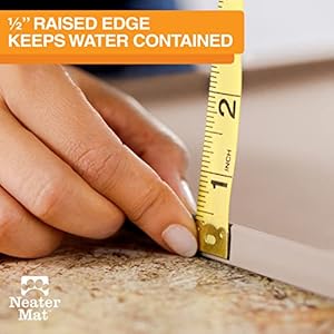 Neater Pet Brands Neater Mat – Waterproof Silicone Pet Bowls Mat – Protect Floors from Food & Water (Cappuccino, 32″ x 24″ Silicone)