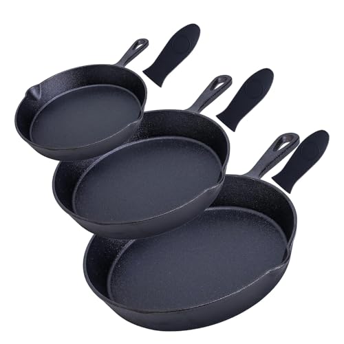 Bruntmor 3-Piece Pre-Seasoned Skillet Set