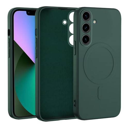 für Samsung Galaxy A16 Hülle Liquid Silikon, Vollständiger Kameraschutz, Stoßfest Kratzfest, weich schlank Schutzhülle, Moosgrün