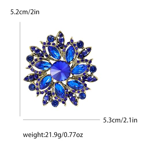 Image of Trendy Large Rhinestone Flower Brooches 8-color for Women Luxury Office Party Casual Pins Jewelry Accessories Gifts