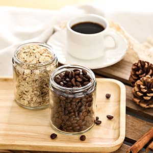 Image of 500 ml Glass Jar with Air Tight Black-Lid for Kitchen Dried Masla Storage Jar,Honey Jar,Jar and Container,Spice Masala Jar,Glass,Visible Glass Jar for Kitchen Storage Set of (6) (12)