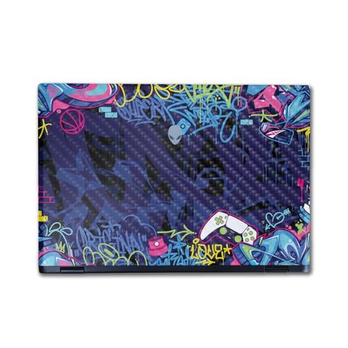 Image of Carbon Fiber Laptop Skin Compatible with Alienware M16 R2 (2024) - Gamer Tag - Premium 3M Vinyl Protective Wrap Decal Cover - Easy to Apply | Crafted in The USA by MightySkins