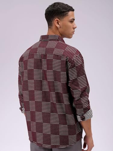 Image of The Indian Garage Co Men Relaxed Fit Solid Full Sleeves Cutaway Collar Resort Wear Shirt