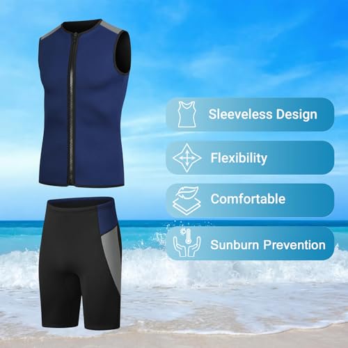 Set de Chaleco y Pantalones Cortos de Neopreno 3mm para Buceo, Snorkel y Surf, para Hombre y Mujer miniatura 5