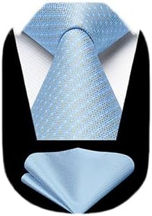Polka Dot Ties for Men Classic Silk Ties and Pocket Square Formal Business Necktie Handkerchief Wedding Party