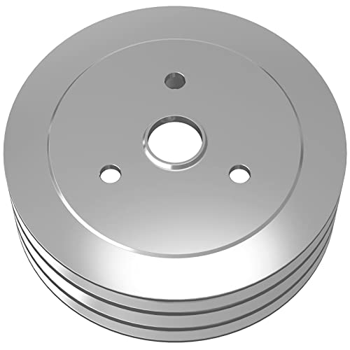 Sbc 3 Groove Crank Pulley For Small Block Chevy 265 267 283 302 305 307 327 350 383 400 Short Water Pumps #TOP5