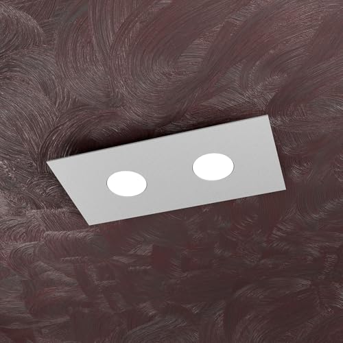 PLAFONIERA LED MODERNA GRIGIO IN METALLO MODELLO L 40 CM 1127/PL2 R-GR