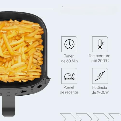 Fritadeira de ar sem óleo de 4 litros e 127 volts