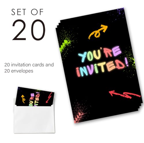 image for QZJ Boy Games Birthday Party Invitation Supplies with Envelopes Set of