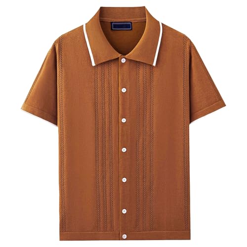 Chemise plage de golf homme à revers vintage et col cubain léger