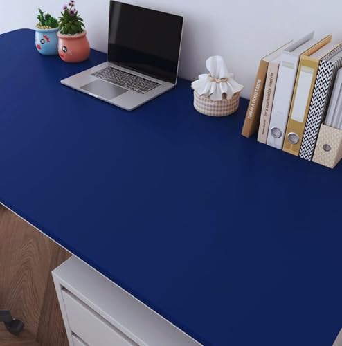 Image of ONETON Navy Blue Matte Self Adhesive Wallpaper Peel and Stick Wallpaper for Living Room Bedroom Table (Navy Blue MATT WP, 12x80 inch)