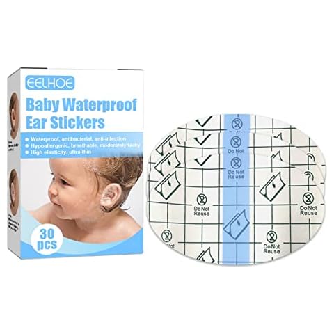 Ombhsd Baby Waterproof Ear Stickers Baby Waterproof Ear Protector Newborn Ear Protection For Swimming Showering Surfing Snorkeling And Other Water Sports Kids Heritage Black Soap Lotion (A, One Size) Cover