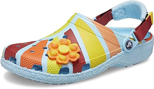 Image of Crocs Zen Garden Sensory Classic Slip Resistant Adjustable Terry Cloth Clog Arctic /Multi Men's 4, Women's 6 Medium