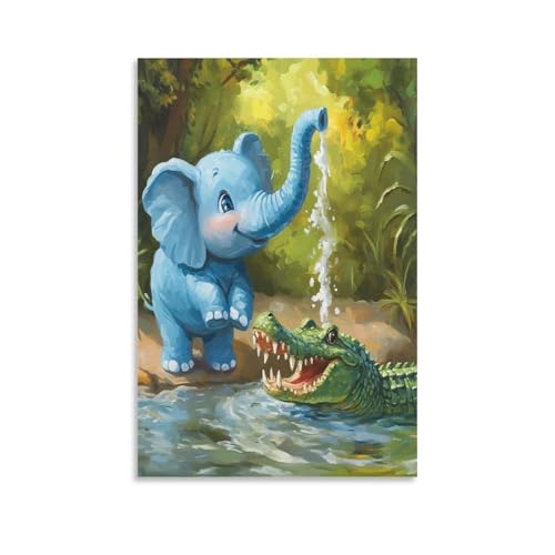Cuadros modernos para dormitorio y poster de elefante en lienzo